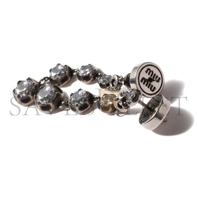 MIU MIU METAL PENDANT EARRINGS WITH CRYSTALS 5IO327